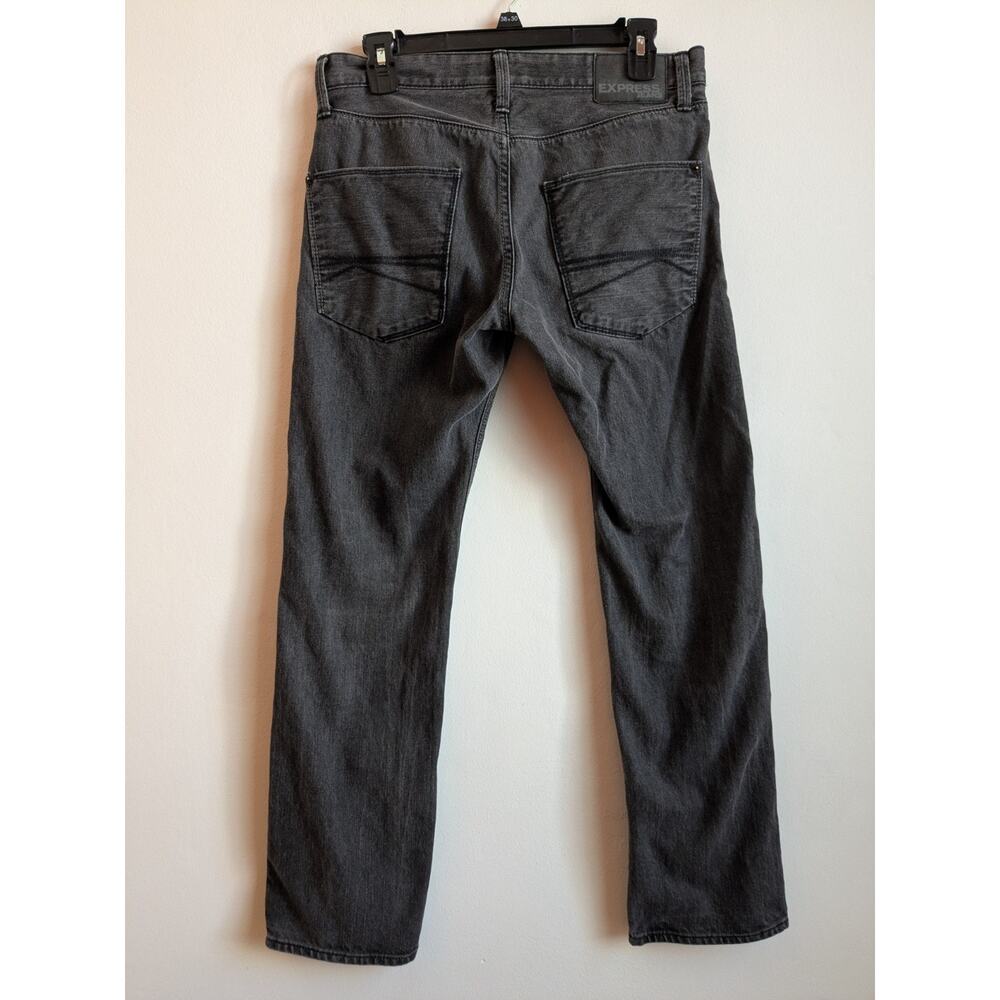 Express Rocco Slim Fit Straight Leg Jeans Men's Cotton Black Denim 30x32 - Picture 6 of 8